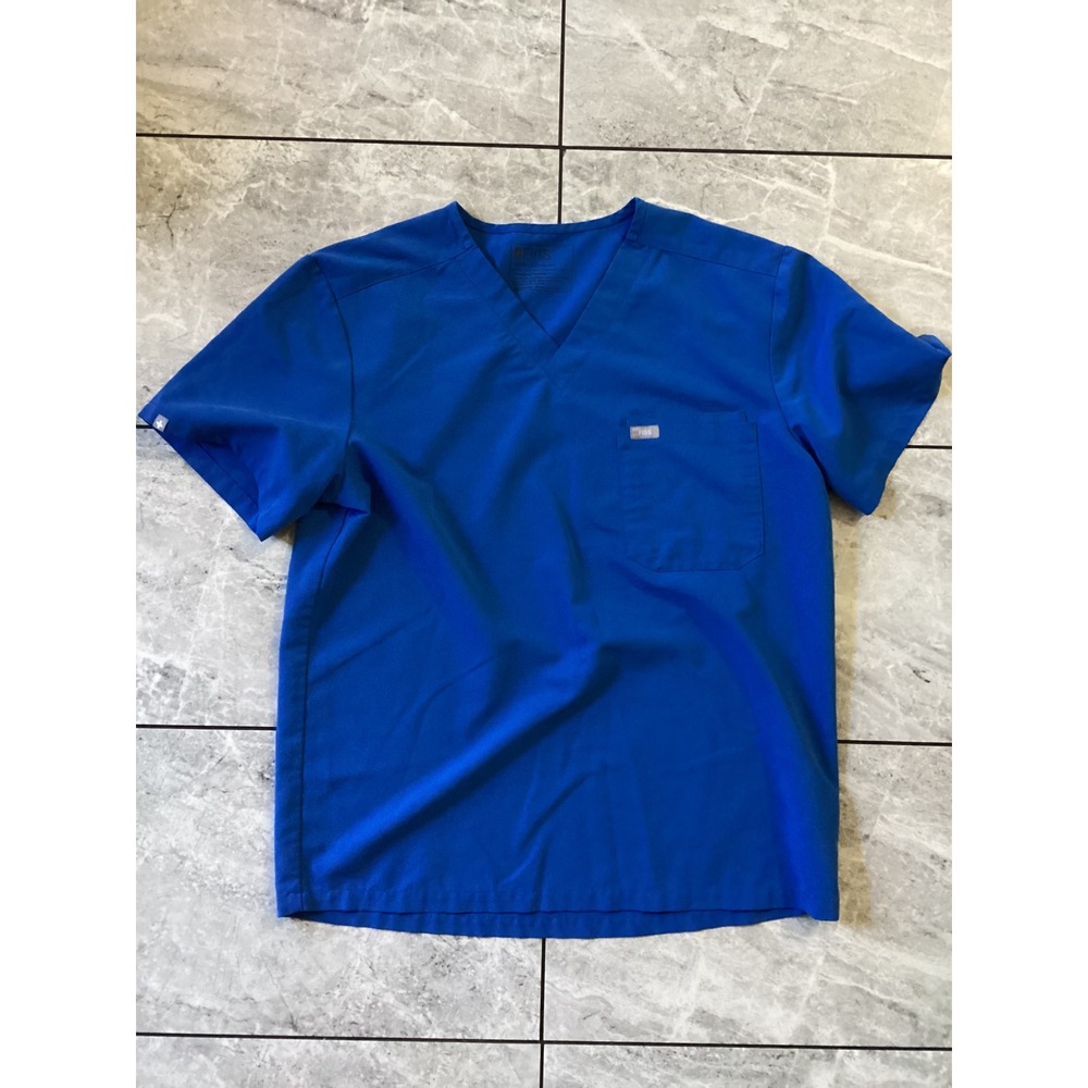 FIGS Mens Leon V-Neck Scrub Top Royal Blue Technical Collection Large FM1500